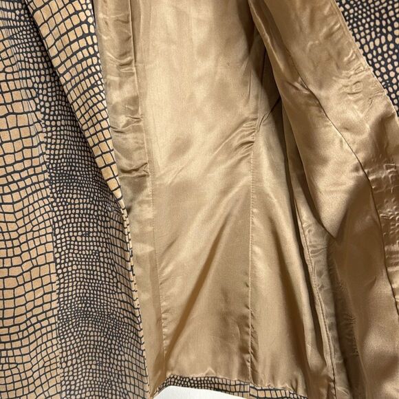 Vtg cache ladies 100% leather suede snake print double closure blazer size 2 - Picture 11 of 11